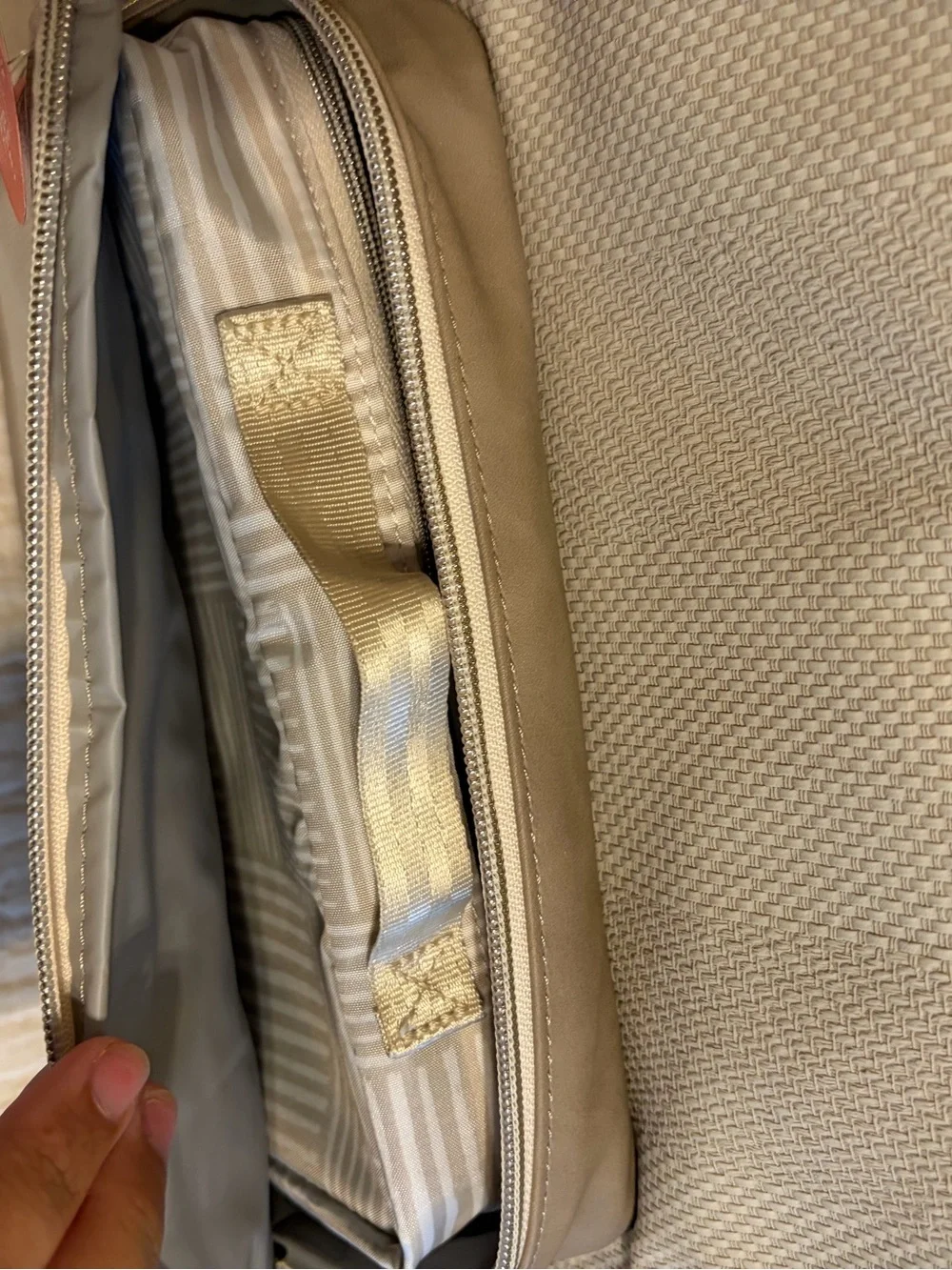 petunia pickle bottom Beige Textured Backpack
